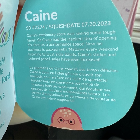 8” 🐢 Caine The Turtle FTM Squishmallows NWT - Picture 5 of 5